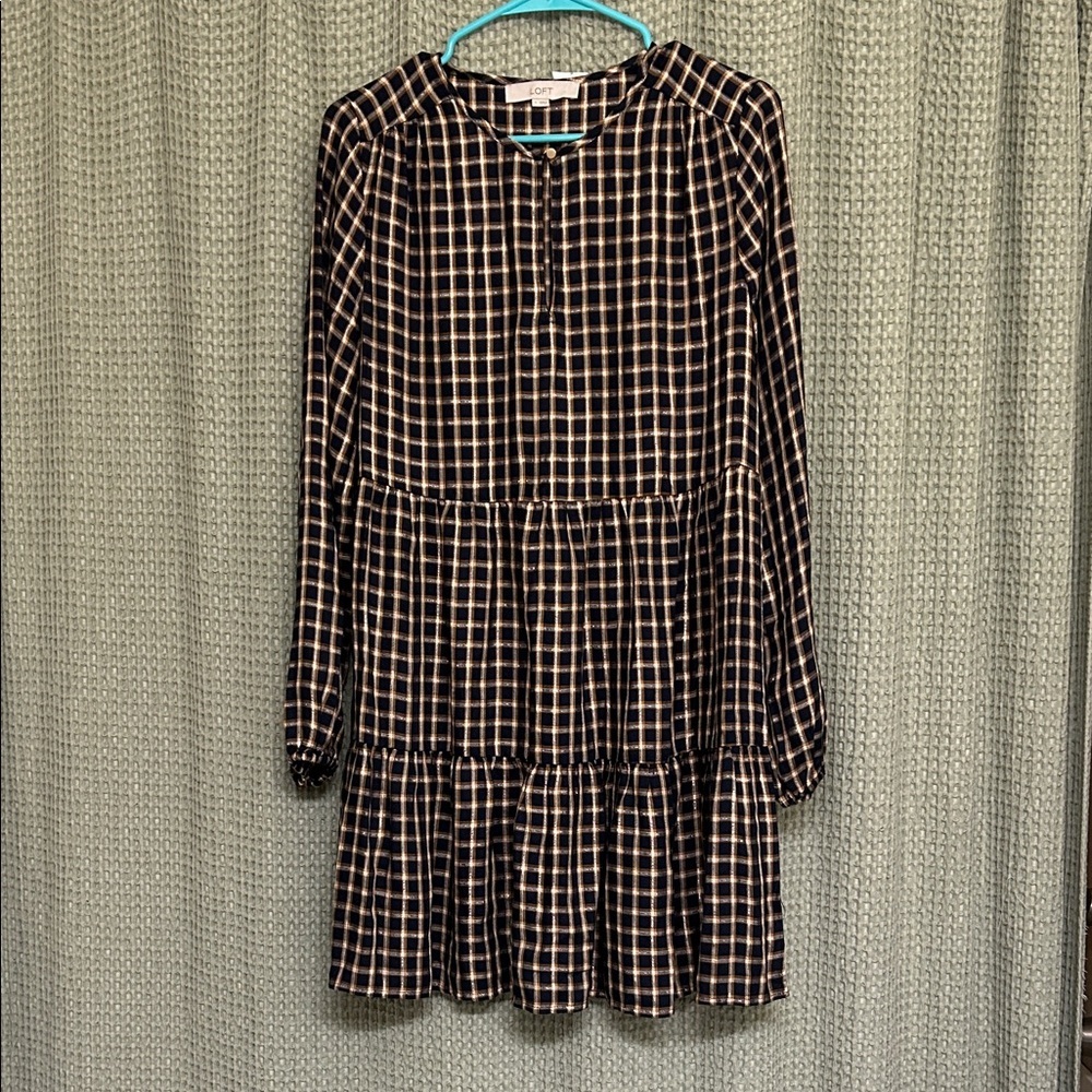 Festive checkered plaid Babydoll Dress - Picture 6 of 6